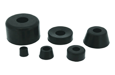 栃木屋 丸型ゴム足(EPDM/黒色) 平型ワッシャー入り (TM-K型)